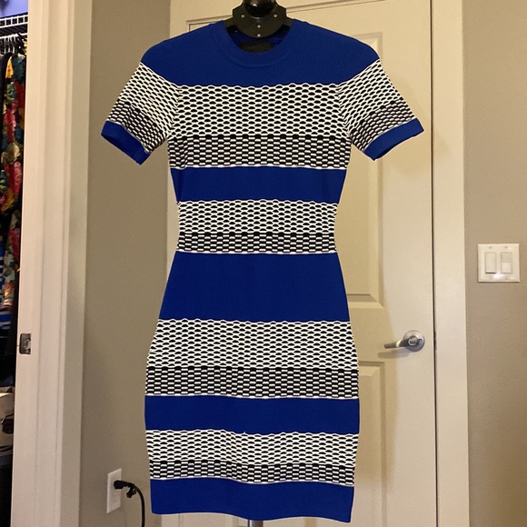 KENDALL + Kylie Striped Bodycon Dress Small - Picture 3 of 11